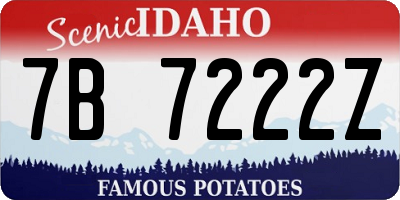 ID license plate 7B7222Z