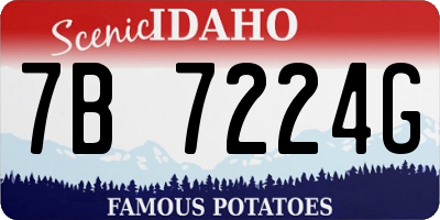 ID license plate 7B7224G