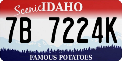ID license plate 7B7224K