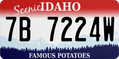 ID license plate 7B7224W