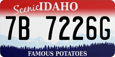 ID license plate 7B7226G