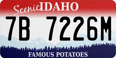 ID license plate 7B7226M