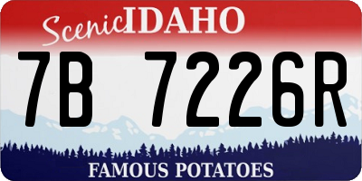 ID license plate 7B7226R
