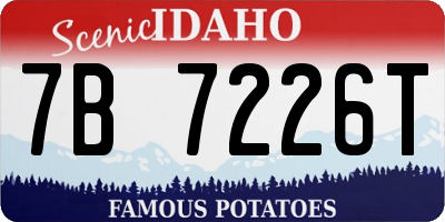 ID license plate 7B7226T