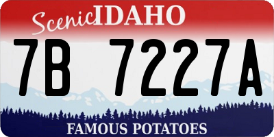 ID license plate 7B7227A
