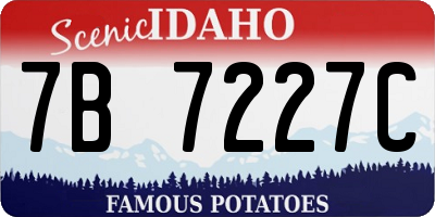 ID license plate 7B7227C