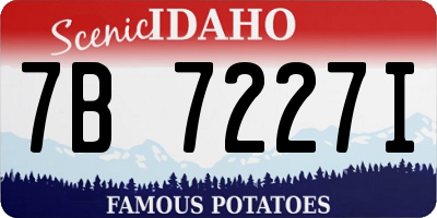 ID license plate 7B7227I