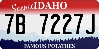 ID license plate 7B7227J