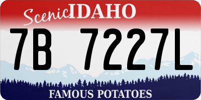 ID license plate 7B7227L