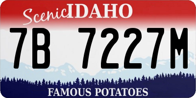 ID license plate 7B7227M