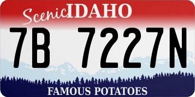 ID license plate 7B7227N
