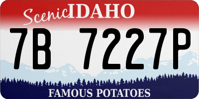 ID license plate 7B7227P