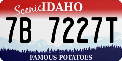 ID license plate 7B7227T