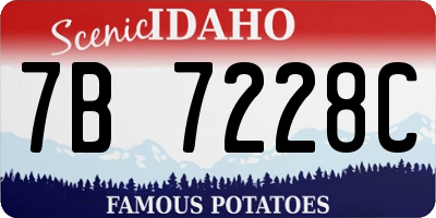 ID license plate 7B7228C