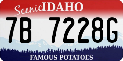 ID license plate 7B7228G
