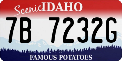 ID license plate 7B7232G