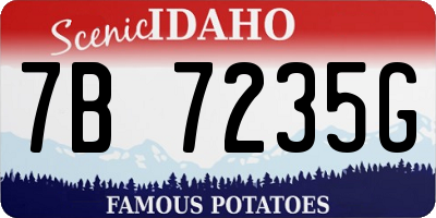 ID license plate 7B7235G