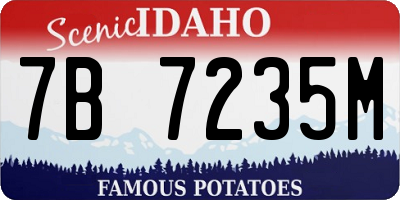 ID license plate 7B7235M