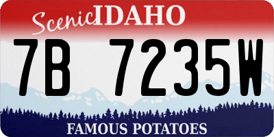 ID license plate 7B7235W