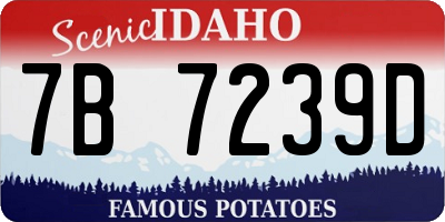 ID license plate 7B7239D