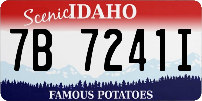 ID license plate 7B7241I