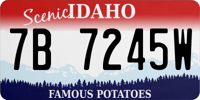ID license plate 7B7245W