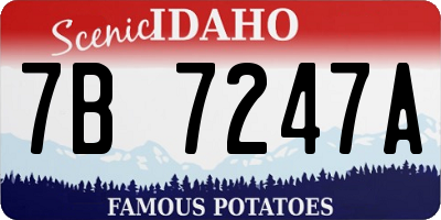 ID license plate 7B7247A