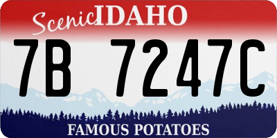 ID license plate 7B7247C