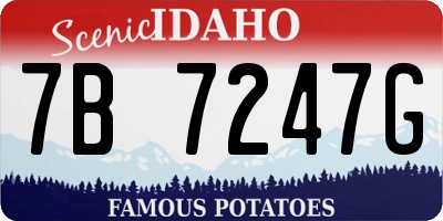 ID license plate 7B7247G