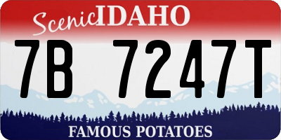 ID license plate 7B7247T
