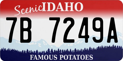 ID license plate 7B7249A