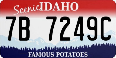 ID license plate 7B7249C