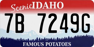 ID license plate 7B7249G