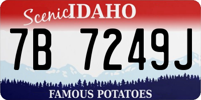 ID license plate 7B7249J