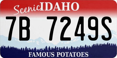 ID license plate 7B7249S