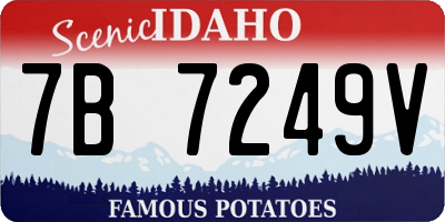 ID license plate 7B7249V