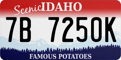 ID license plate 7B7250K