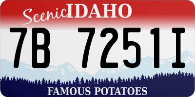 ID license plate 7B7251I