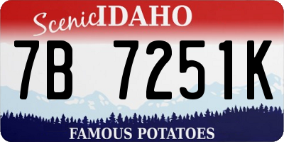 ID license plate 7B7251K
