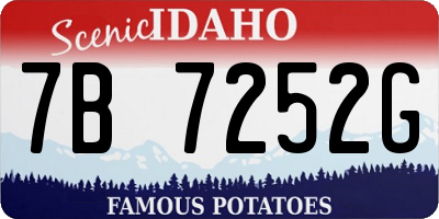 ID license plate 7B7252G