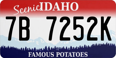 ID license plate 7B7252K