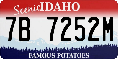 ID license plate 7B7252M