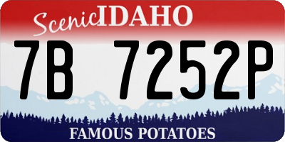 ID license plate 7B7252P