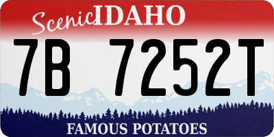 ID license plate 7B7252T