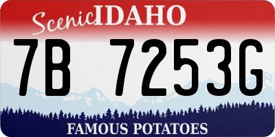 ID license plate 7B7253G