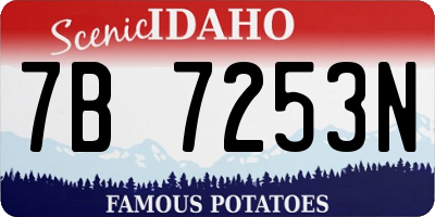 ID license plate 7B7253N