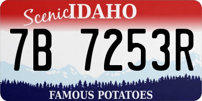 ID license plate 7B7253R