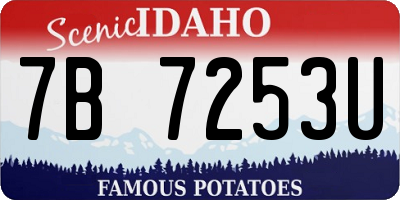 ID license plate 7B7253U
