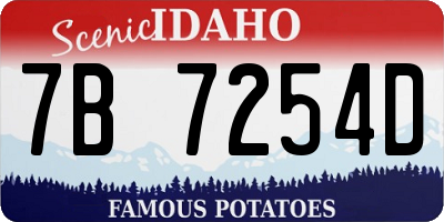 ID license plate 7B7254D