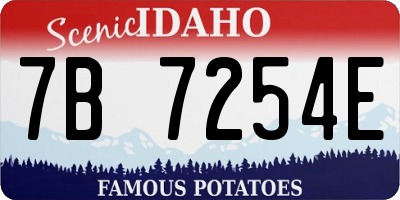 ID license plate 7B7254E